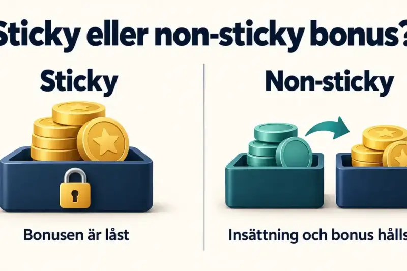 Sticky eller non-sticky bonus: skillnaden som avgör värdet